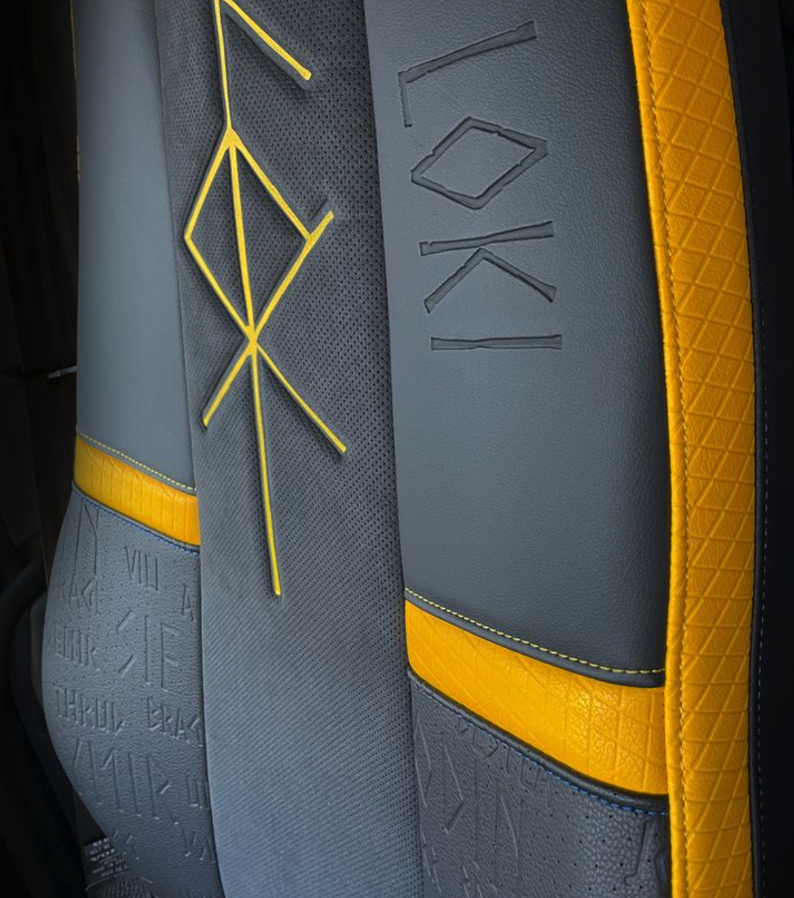 MAN Thor — Nordic rune relief leather seat