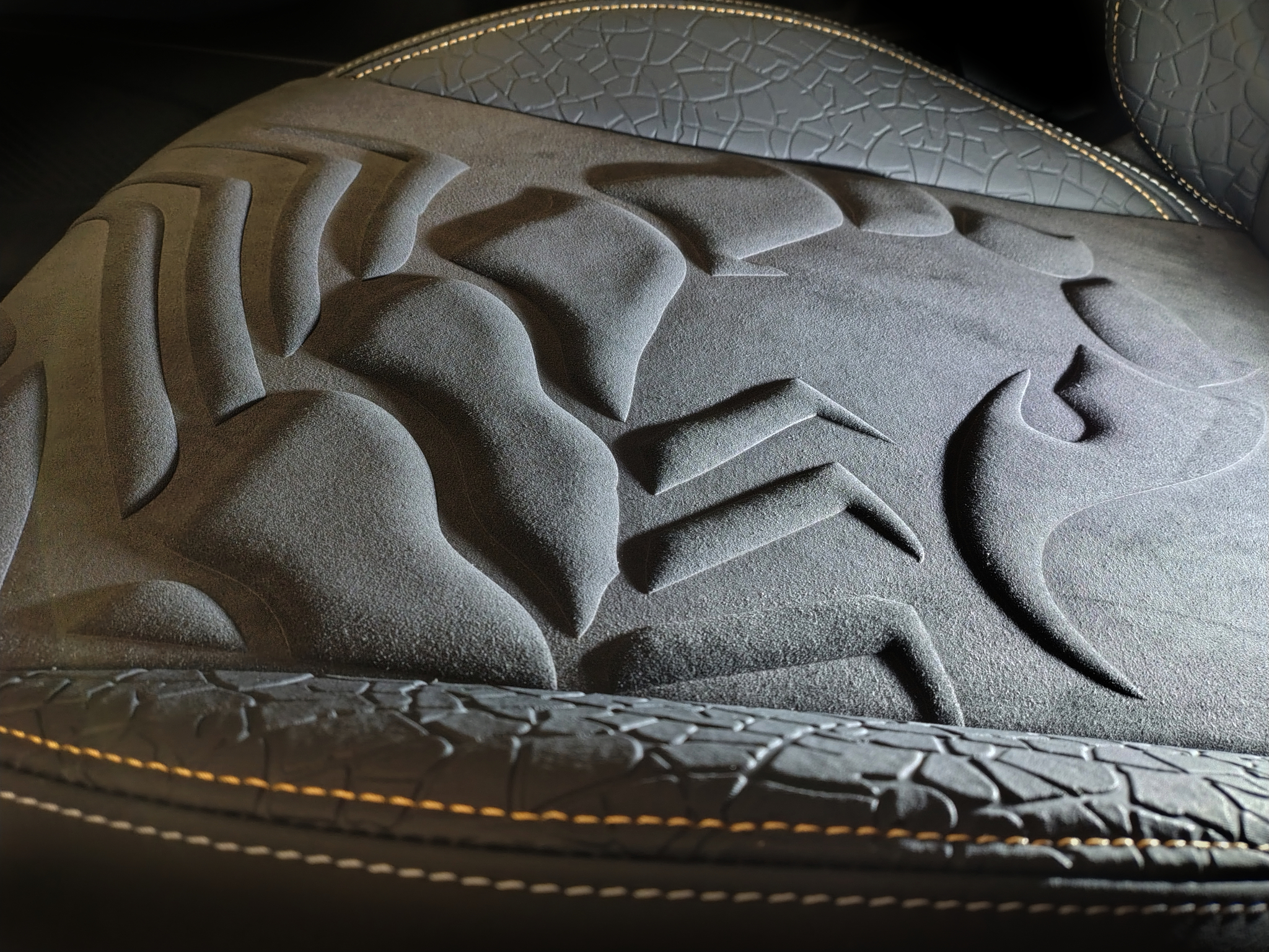 Scorpion relief pattern on alcantara — Infinite Surface Technology